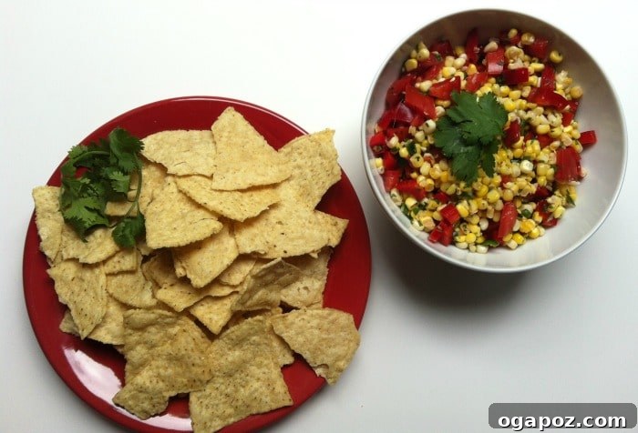Chips and Salsa - Grilled Corn Salsa post