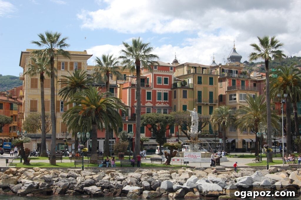 Italy's Coastal Charms: Cinque Terre and Santa Margherita 4 Charming streets and colorful buildings of Santa Margherita Ligure leading to the harbor