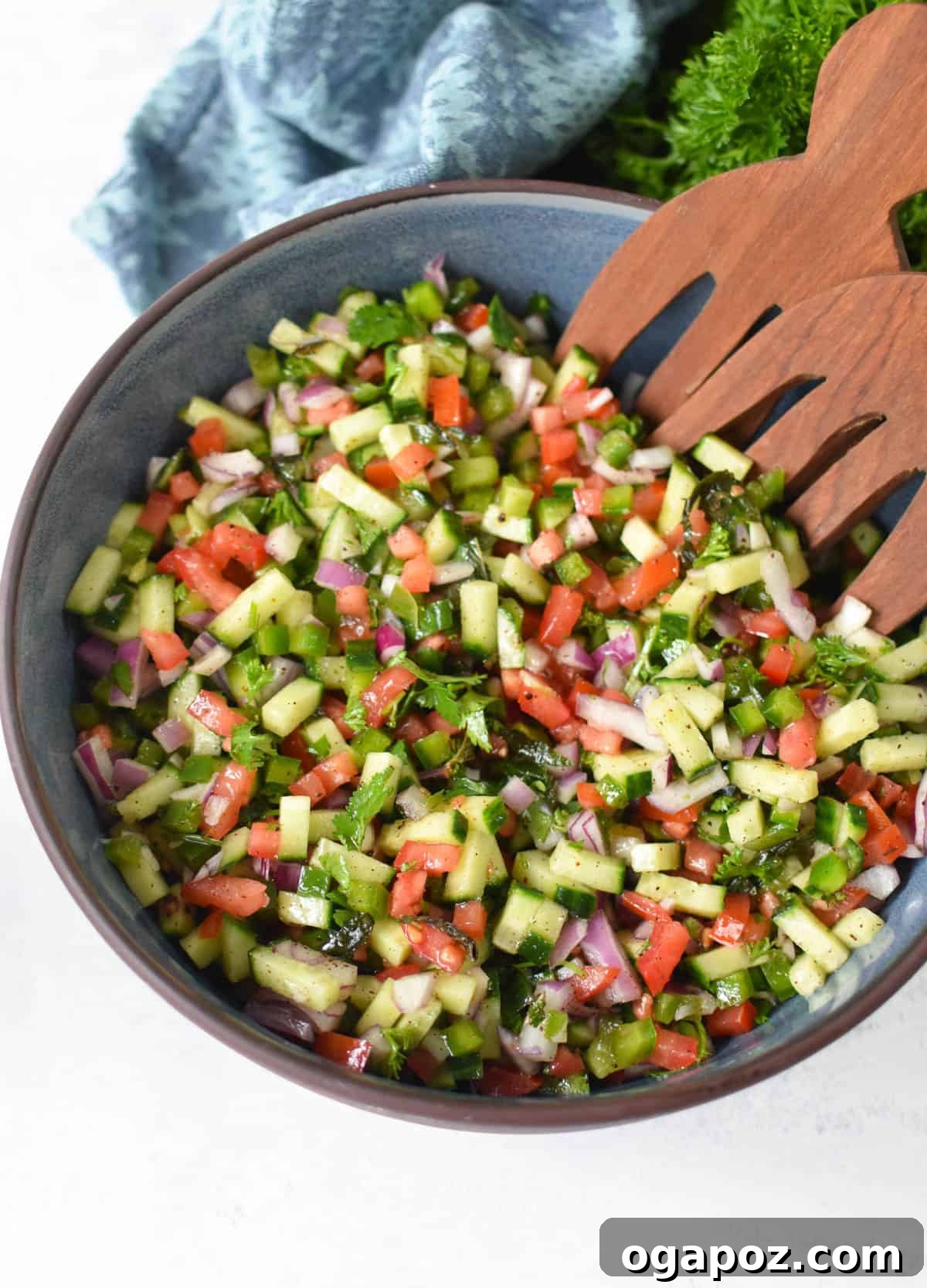 Authentic Shirazi Salad Recipe 2 Shirazi Salad Recipe with spoons