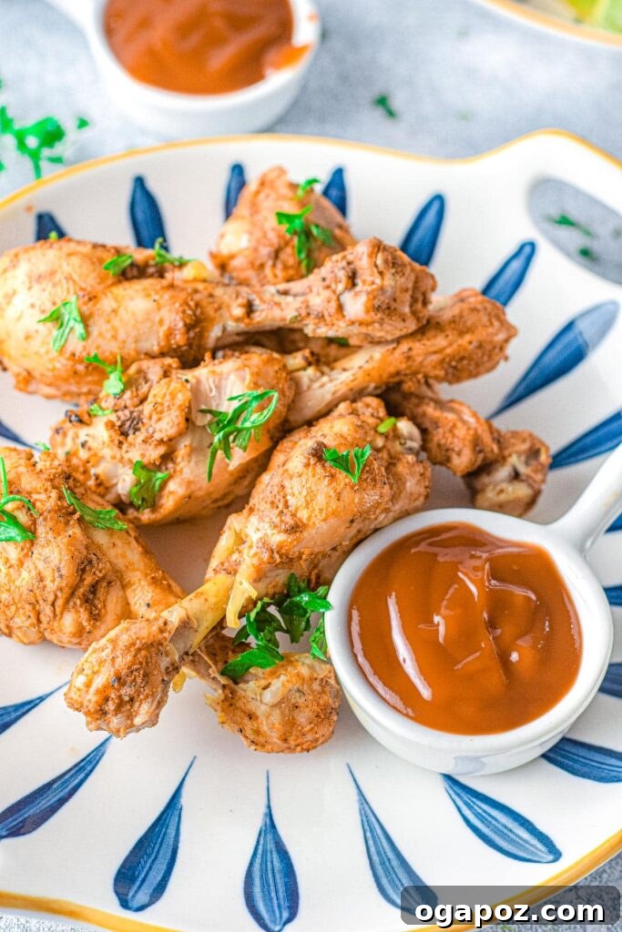 41 Delicious Chicken Drumstick Recipes: Simple and Super Juicy 22 Instant Pot Chicken Drumsticks served with a dip