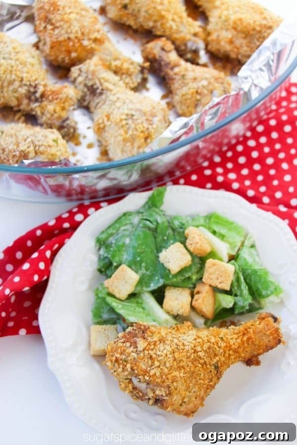 41 Delicious Chicken Drumstick Recipes: Simple and Super Juicy 24 Homemade Shake and Bake Chicken served with crutons