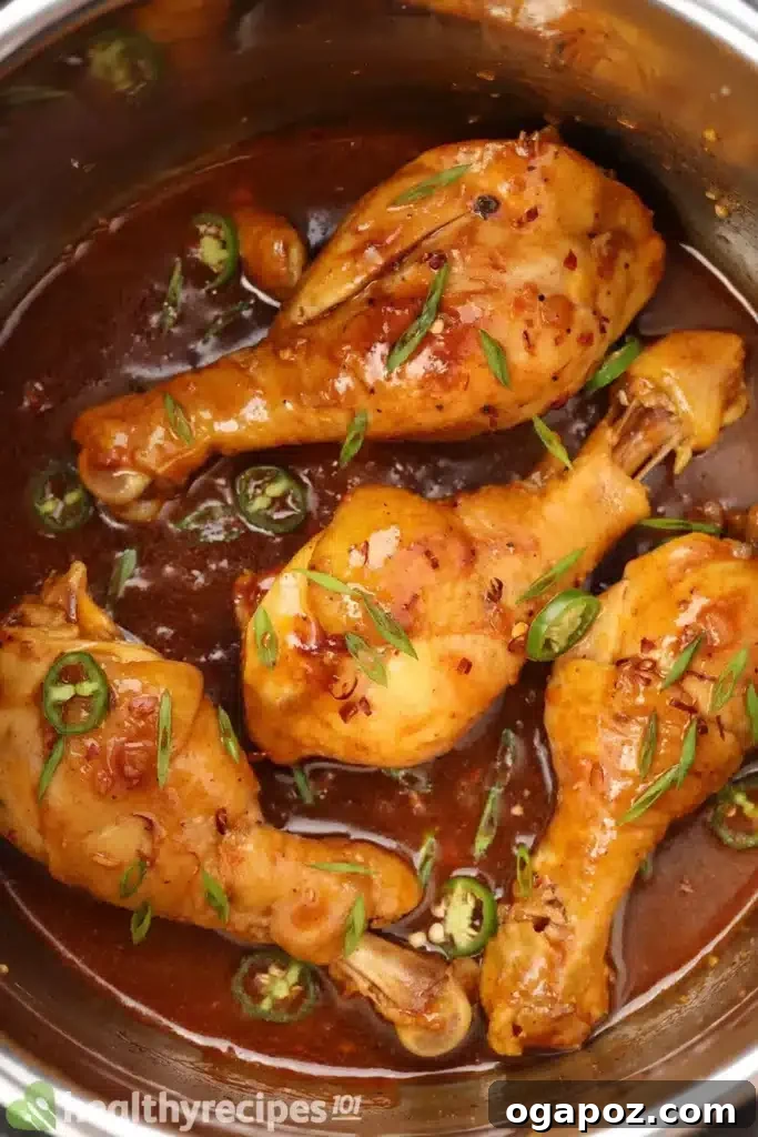 41 Delicious Chicken Drumstick Recipes: Simple and Super Juicy 27 Instant Pot Chicken Adobo with gravy