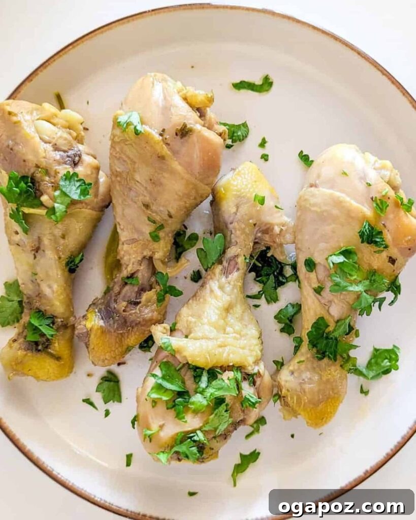 41 Delicious Chicken Drumstick Recipes: Simple and Super Juicy 32 Boiled Chicken Drumsticks on a white plate