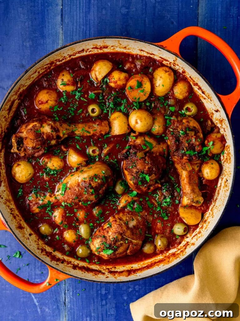 41 Delicious Chicken Drumstick Recipes: Simple and Super Juicy 42 One Pot Spanish Chicken Stew in a dutch oven