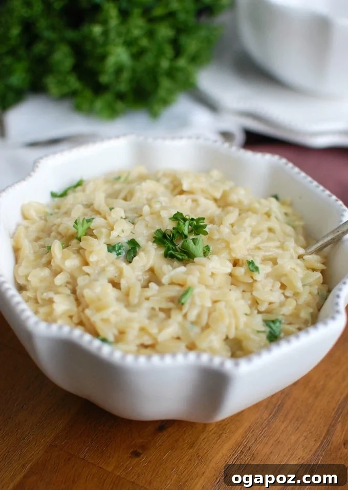 35 Easy Slow Cooker Dinners for Busy School Nights 3 Delicious 4-Ingredient Cheesy Orzo, a perfect quick and easy side dish or light meal.