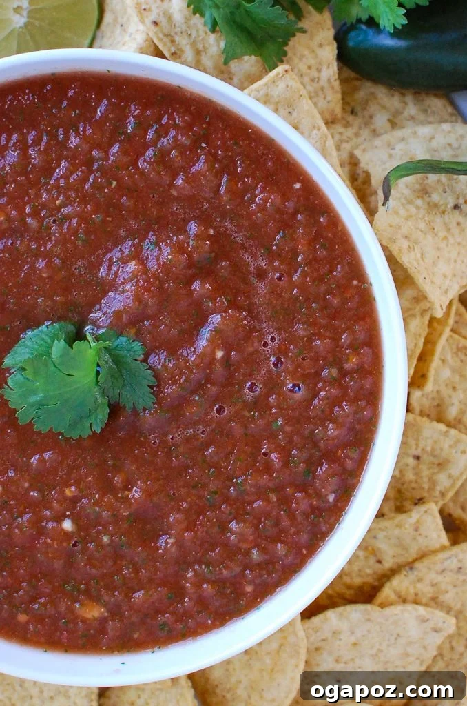 Handcrafted Salsa 2 Vibrant homemade salsa served in a white ceramic bowl with tortilla chips
