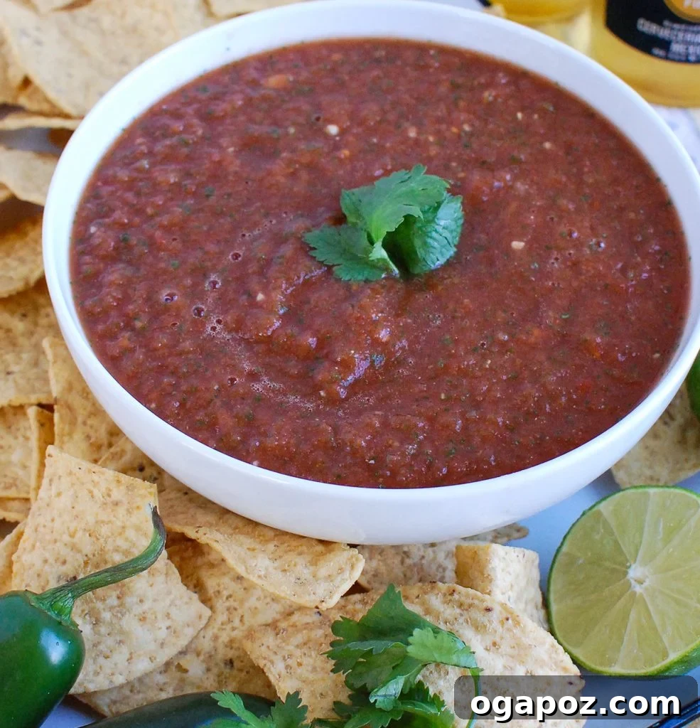 Handcrafted Salsa 3 Freshly made homemade salsa garnished with cilantro, ready to serve