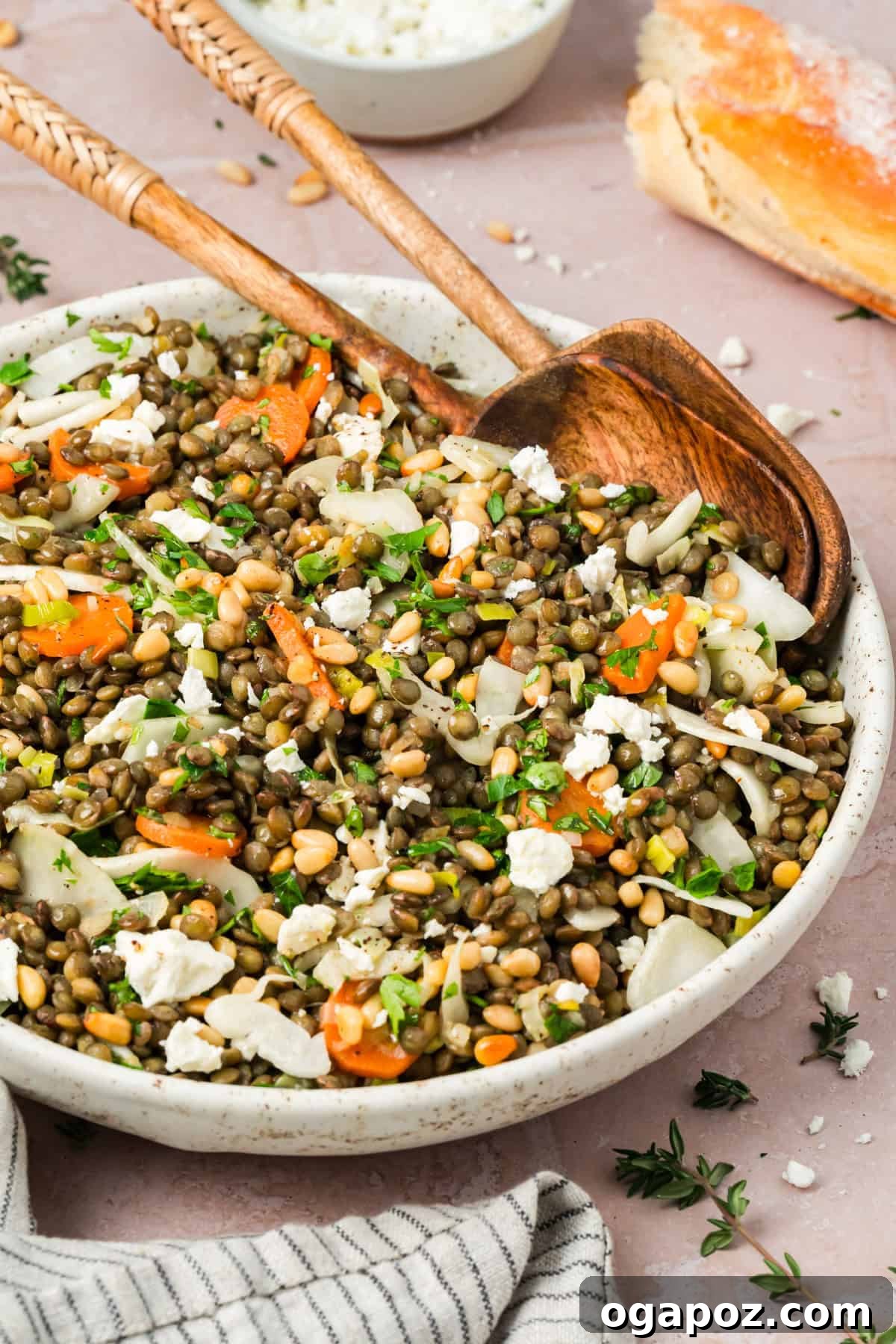 Bistro-Style Lentil Salad 2 Delicious French Lentil Salad recipe with fresh vegetables and feta cheese