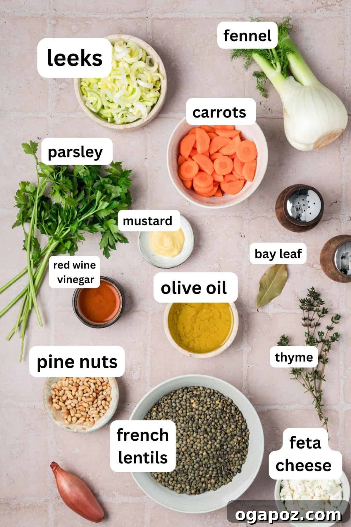 Bistro-Style Lentil Salad 6 Easy French Lentil Salad with leeks and carrots ready to be mixed