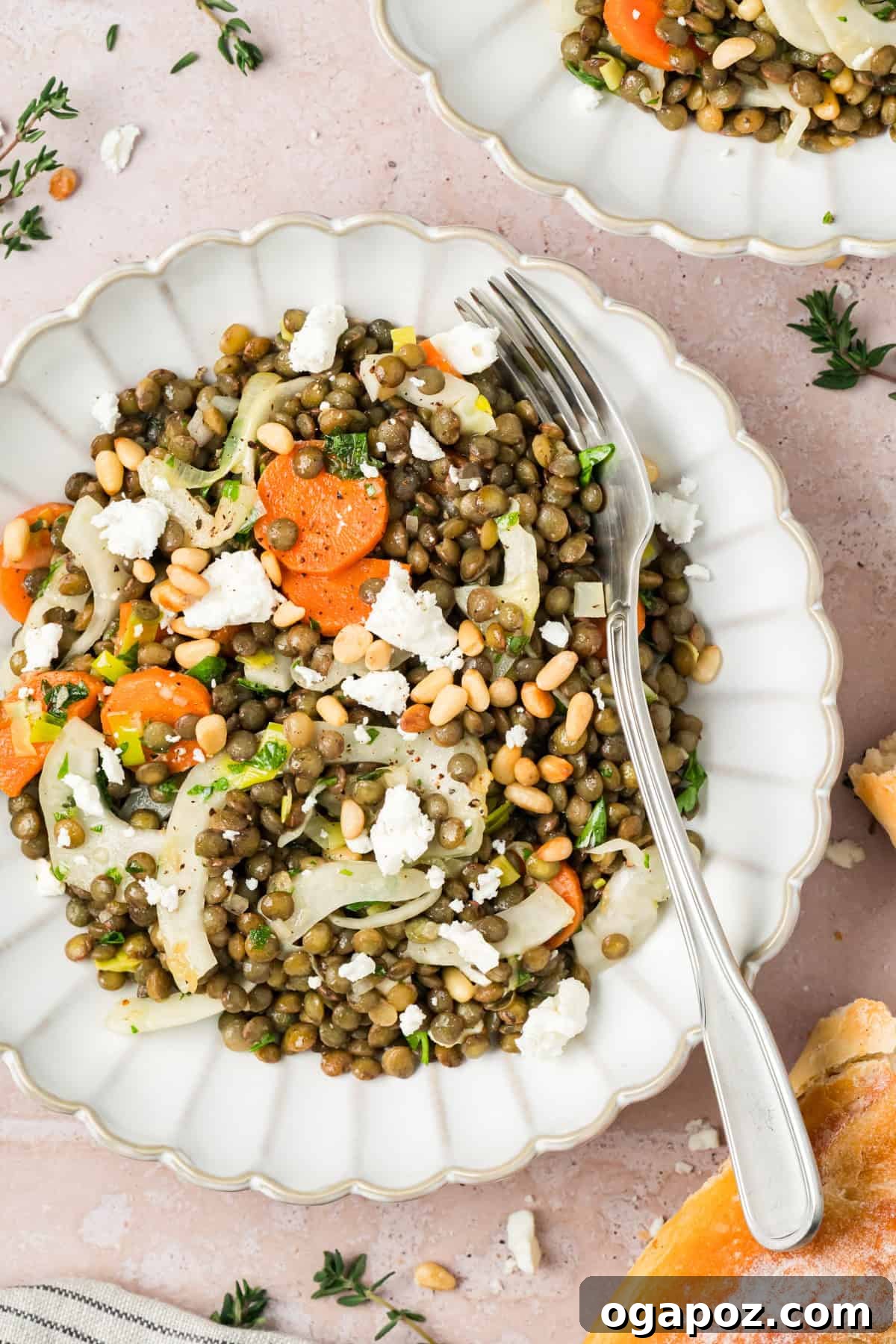 Bistro-Style Lentil Salad 7 Mediterranean Lentil Salad with Carrots, Leeks, Feta Cheese, and fresh herbs