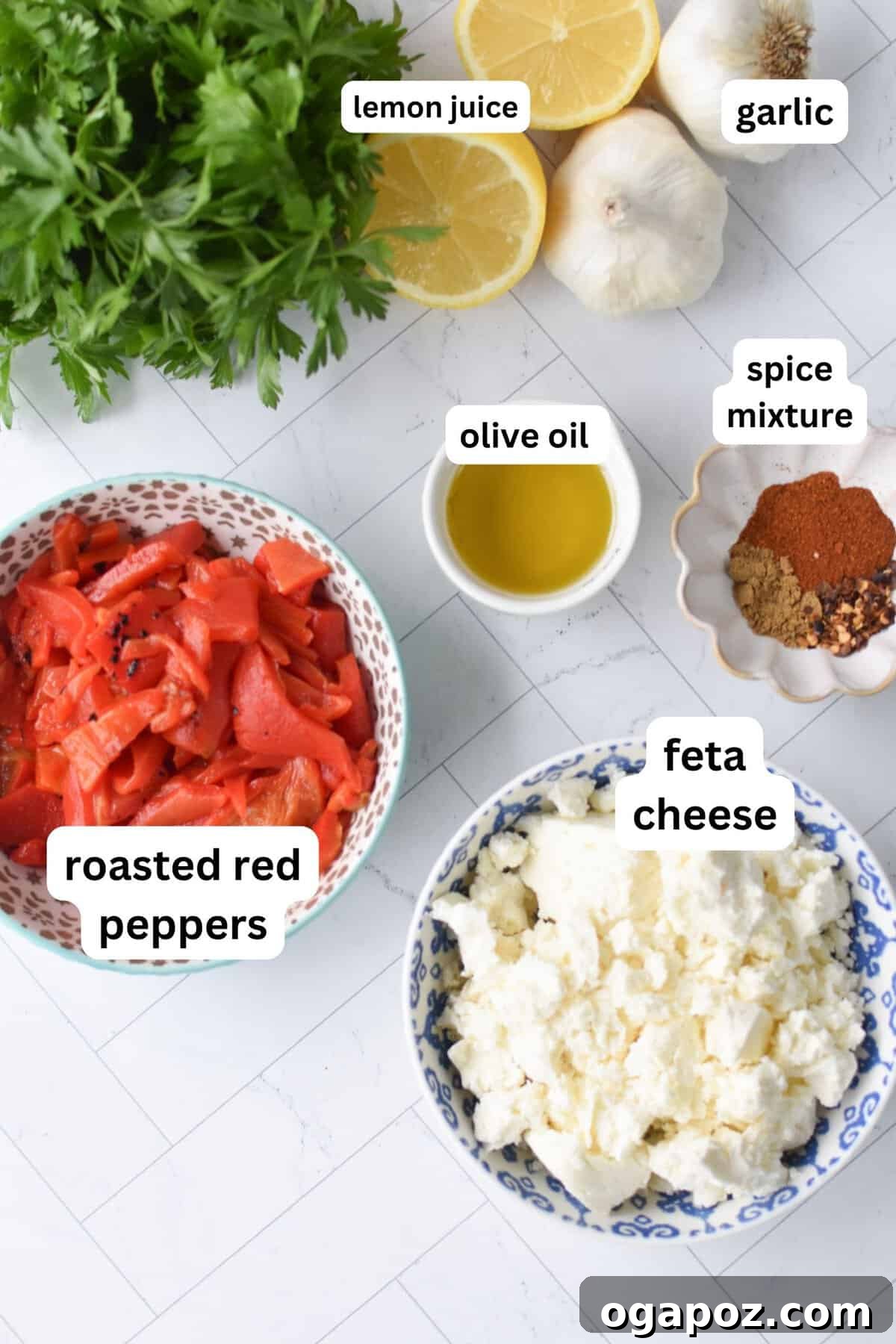 Creamy Roasted Red Pepper and Feta Dip Recipe 5 Recipe Ingredients roasted red pepper feta dip