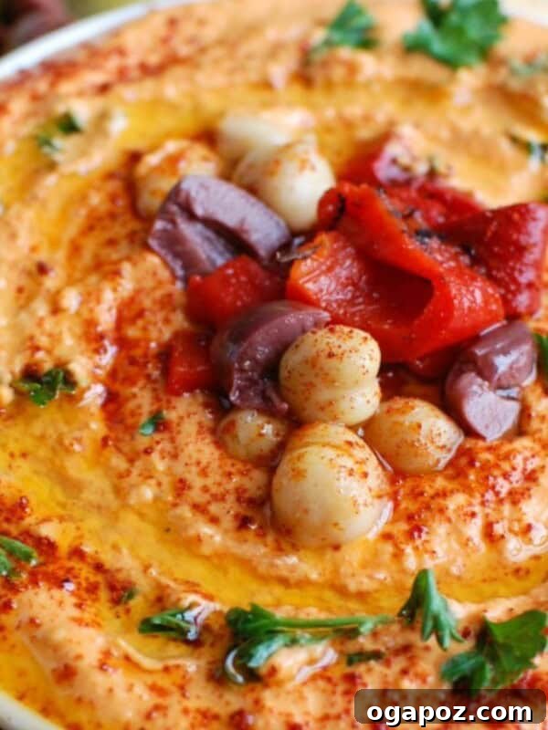 Creamy Roasted Red Pepper and Feta Dip Recipe 10 Roasted Red Pepper Greek Yogurt Hummus 1200 x 1200
