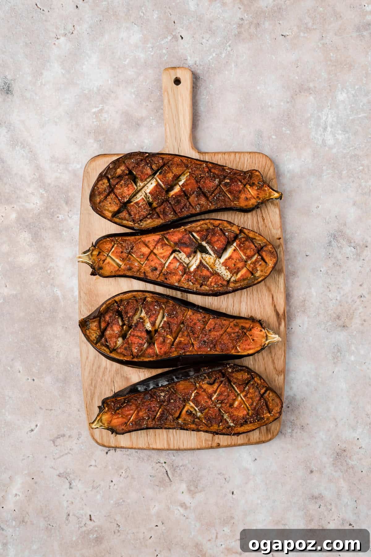 Mediterranean Stuffed Eggplant with Garlic Yogurt Sauce 8 Roasted Eggplants