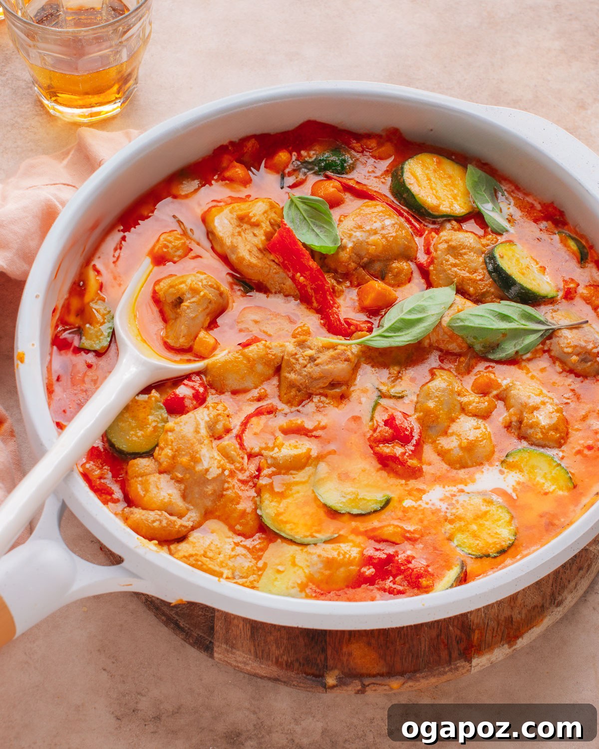 30 One-Pan Chicken Dinners: A Month of Simple Weeknight Recipes 16 Red curry chicken with vegetables over rice.