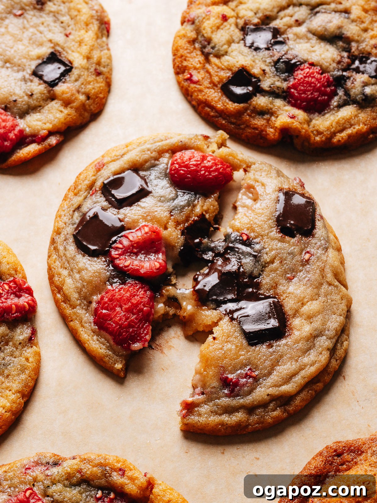 Chewy Raspberry Chocolate Chip Cookies with Fresh Raspberries 9 img 57865 8