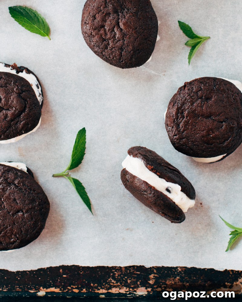 18+ Irresistible Frozen Treats: Homemade Popsicles and Ice Cream 16 Fudgey mint ice cream sandwiches.