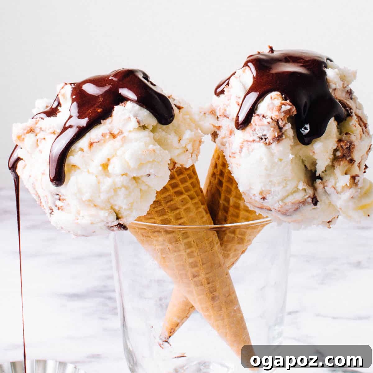 18+ Irresistible Frozen Treats: Homemade Popsicles and Ice Cream 22 Homemade hot fudge sauce poured over ice cream.