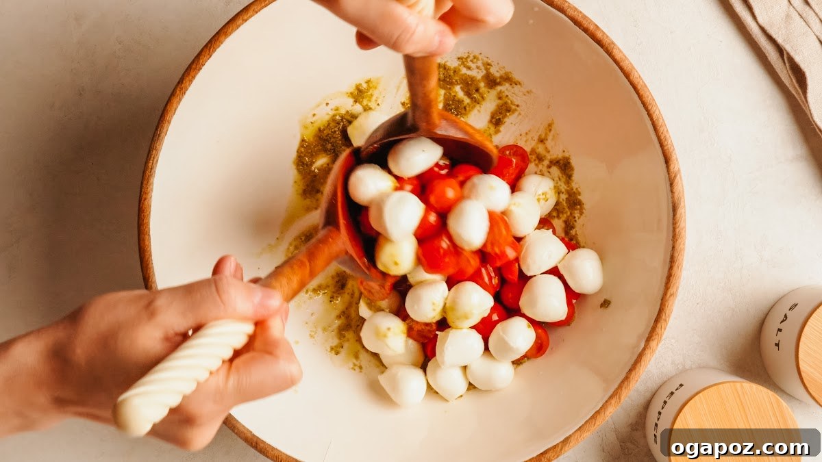 Crispy Gnocchi Caprese Salad with Fresh Pesto 6 Gnocchi salad recipe steps.
