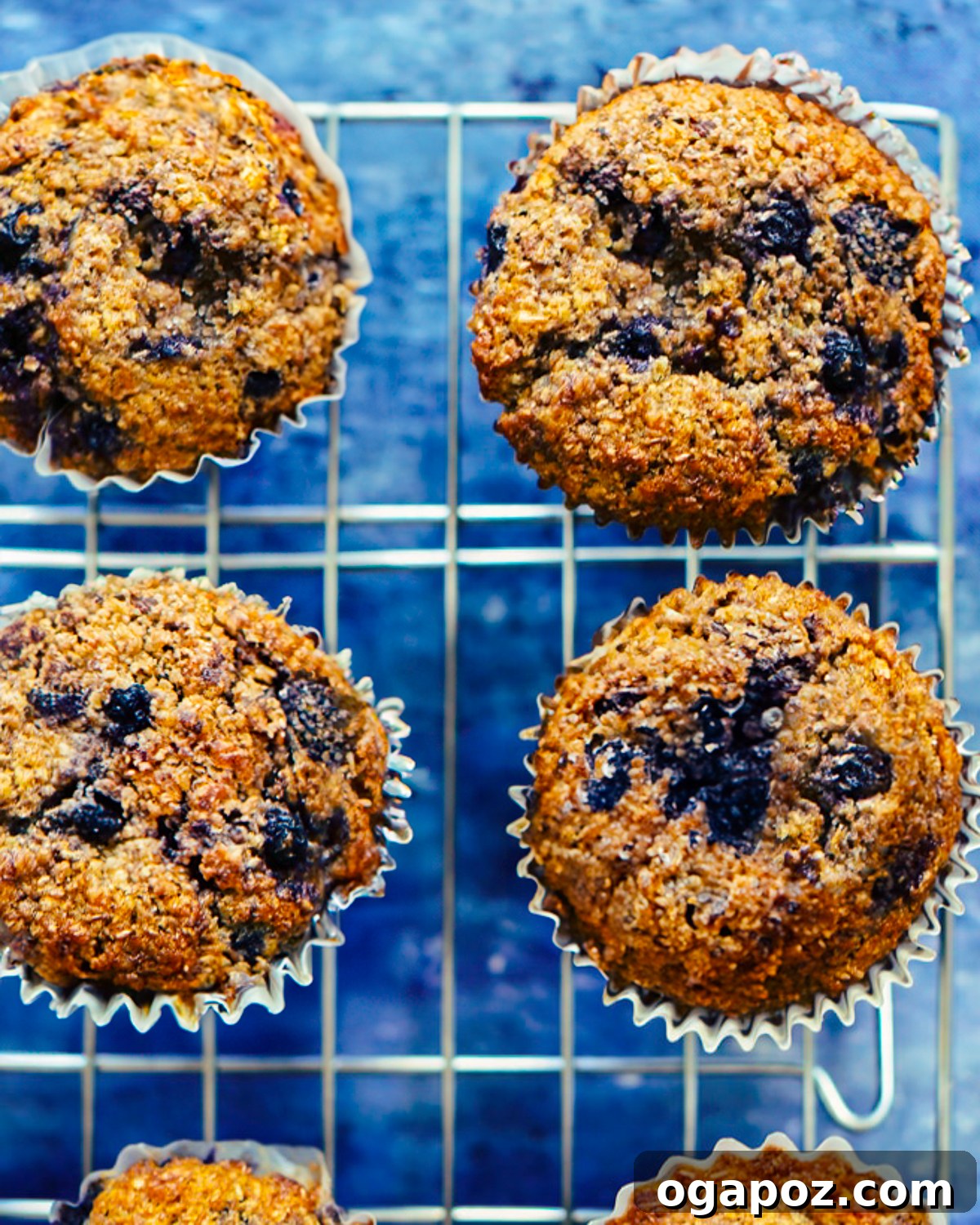 Summer Fruit Dessert Recipes: Peach, Cherry and Berries 16 Moist blueberry bran muffins on a plate.