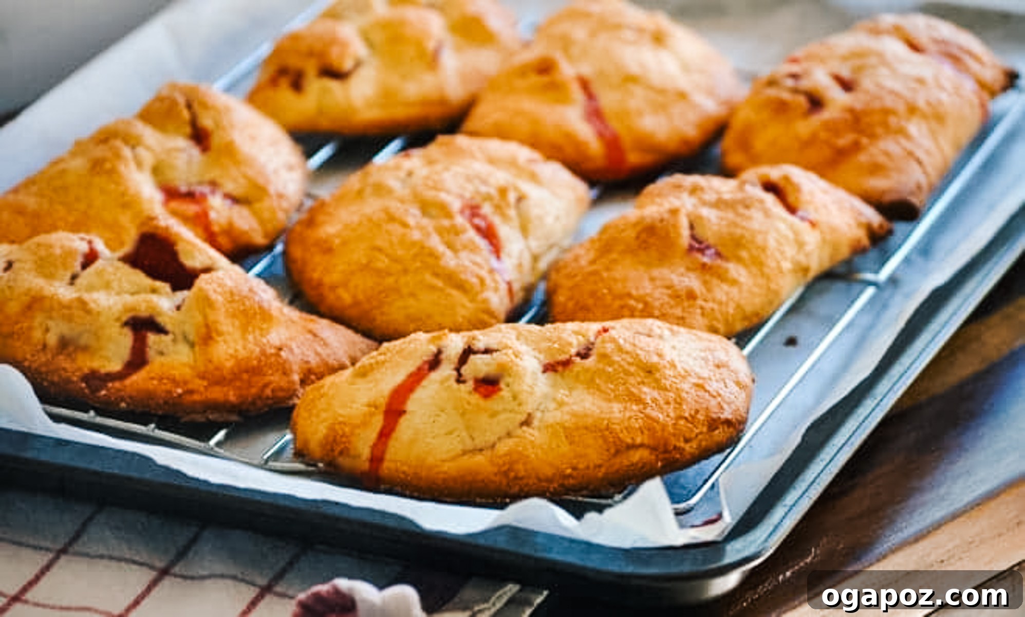 Summer Fruit Dessert Recipes: Peach, Cherry and Berries 24 Strawberry hand pies on a tray.