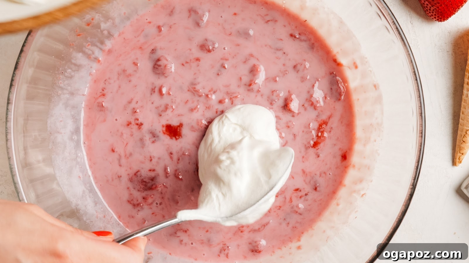 Creamy Homemade Strawberry Ice Cream Recipe 8 Strawberry ice cream recipe steps.