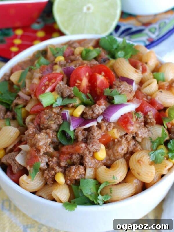 One-Pan Sausage and Vegetable Skillet 11 One Skillet Beef Taco Pasta 1200 x 1200