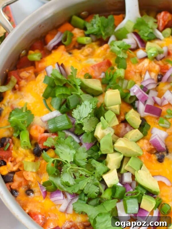 One-Pan Sausage and Vegetable Skillet 12 Cheesy Ground Turkey Sweet Potato Skillet 1200 x 1200