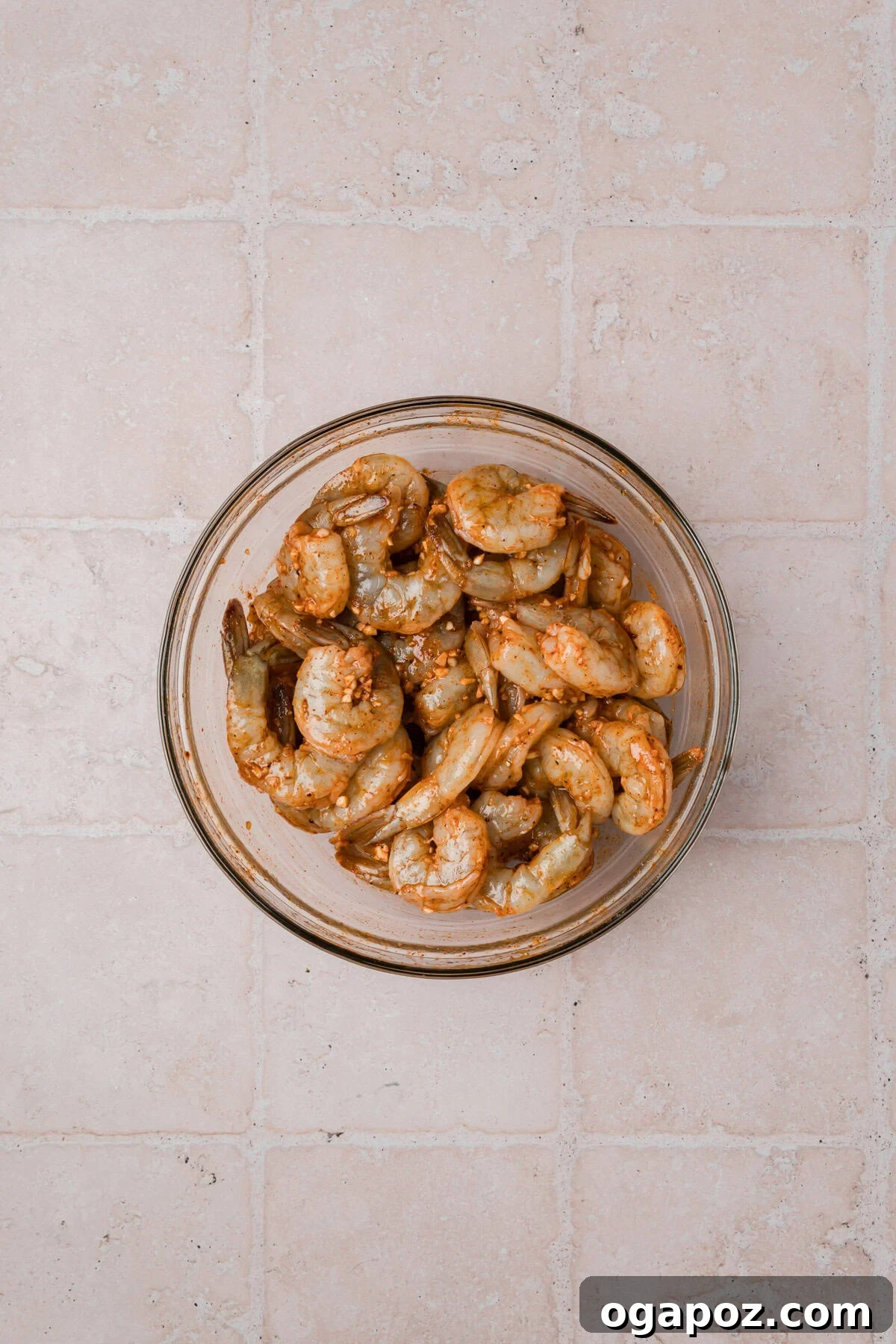 Grilled Shrimp Salad with Cilantro-Lime Vinaigrette 6 Shrimp Marinating in a bowl