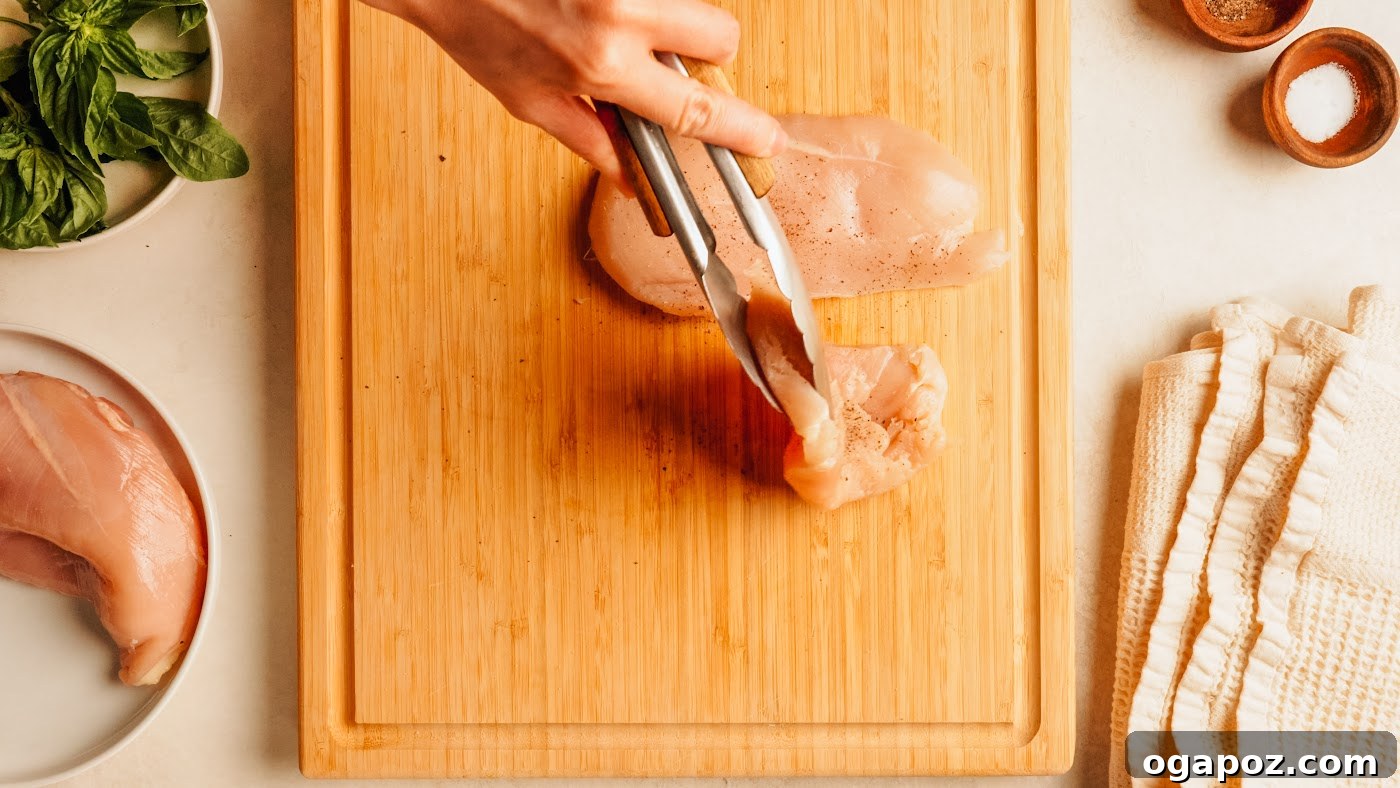 One-Pan Creamy Pesto Chicken in 30 Minutes 4 Pesto chicken recipe steps.