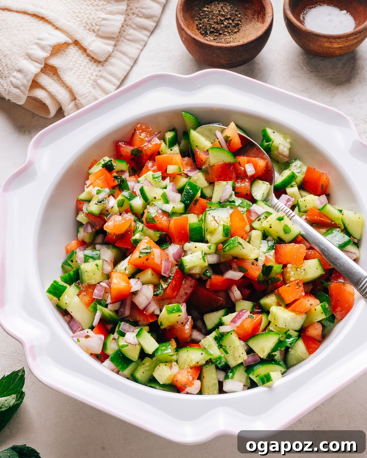 20 Fresh Tomato Recipes to Use Up Ripe Tomatoes 4 Finely diced Israeli salad with tomato, cucumber and fresh herbs.