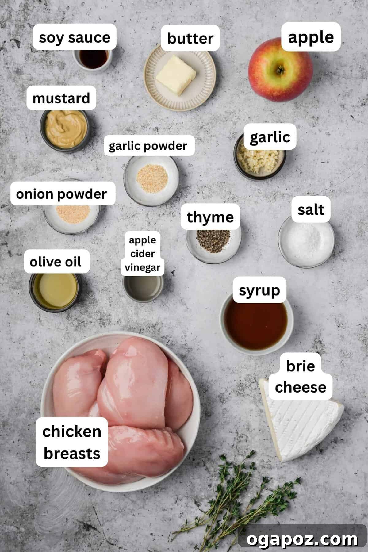 Apple and Brie Stuffed Chicken Breast Recipe 5 Apple and Brie Stuffed Chicken recipe ingredients