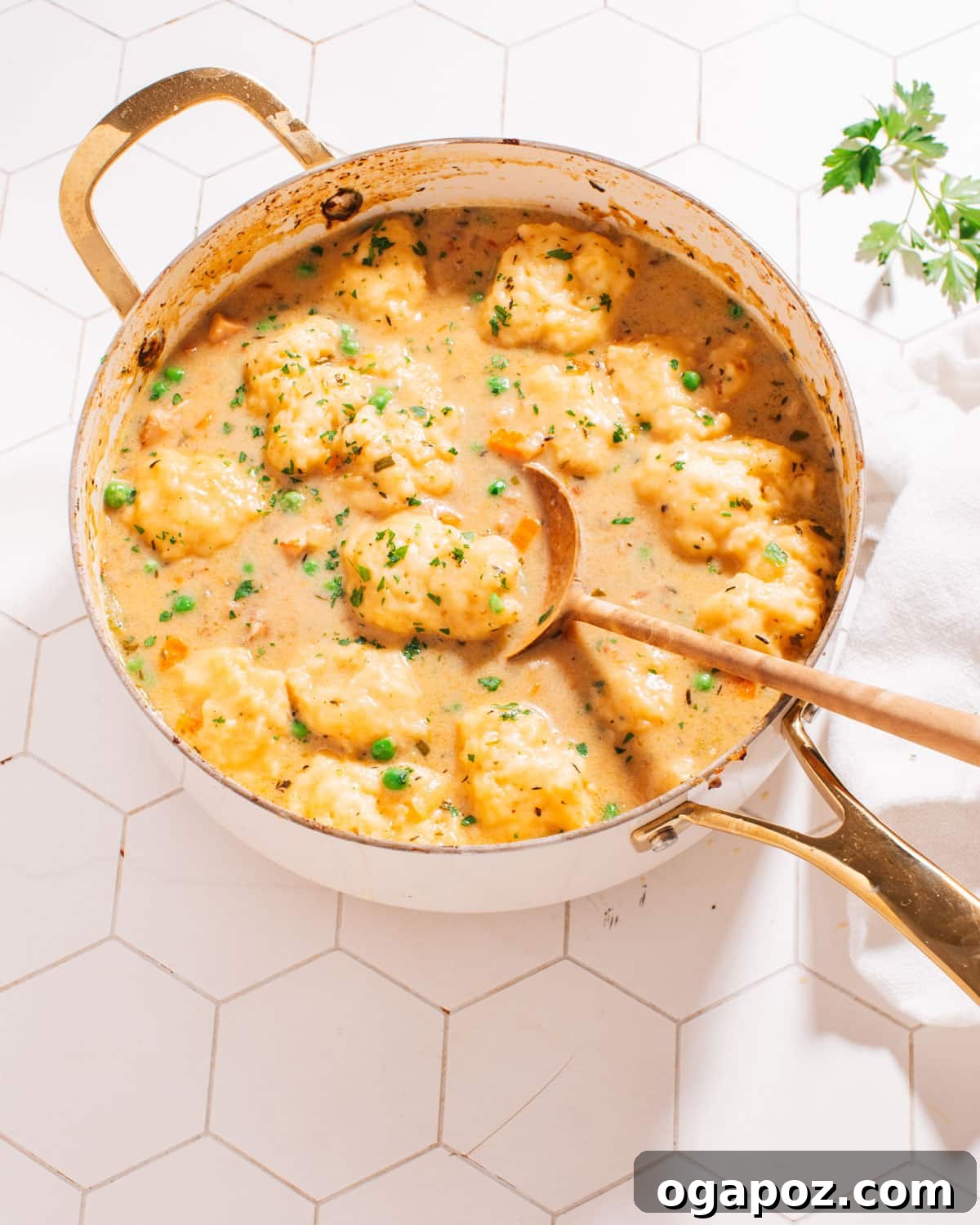 57 Simple Soup Recipes to Warm Your Soul 4 Chicken and dumpling soup with fluffy drop dumplings on top.