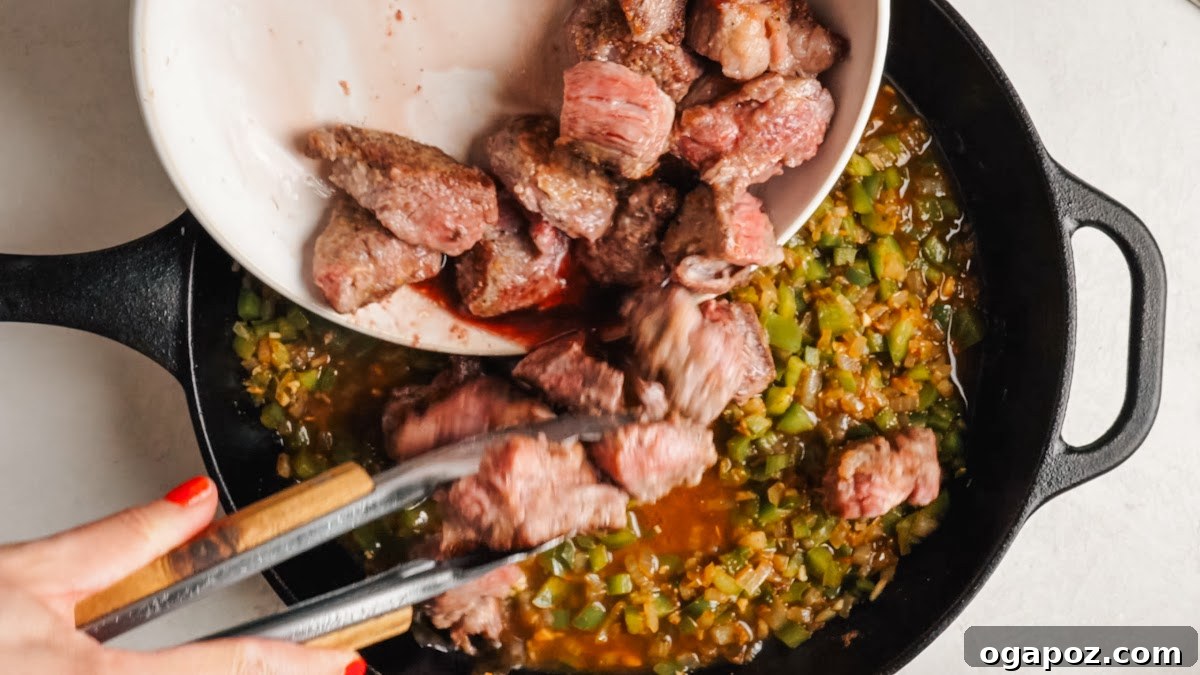 Authentic Mexican Carne Guisada: Hearty Beef Stew Recipe 9 Carne Guisada recipe steps.
